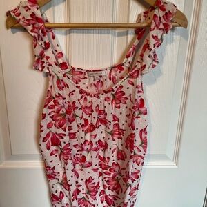 Stitchfix Skies Are Blue Floral Ruffle Strap Top